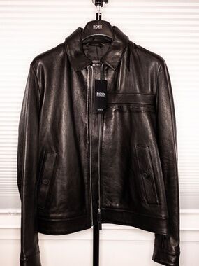 Hugo Boss / Porsche Nappa Leather Bomber Jacket Sz 38R
